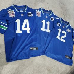 Seahawks Jersey Jerseys Med To 3xl ..12th Fan Smith-Njigba And Darnold