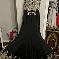 Black and gold dress