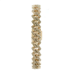 14K Yellow Gold Diamond Cuban Bracelet - 5.87ct