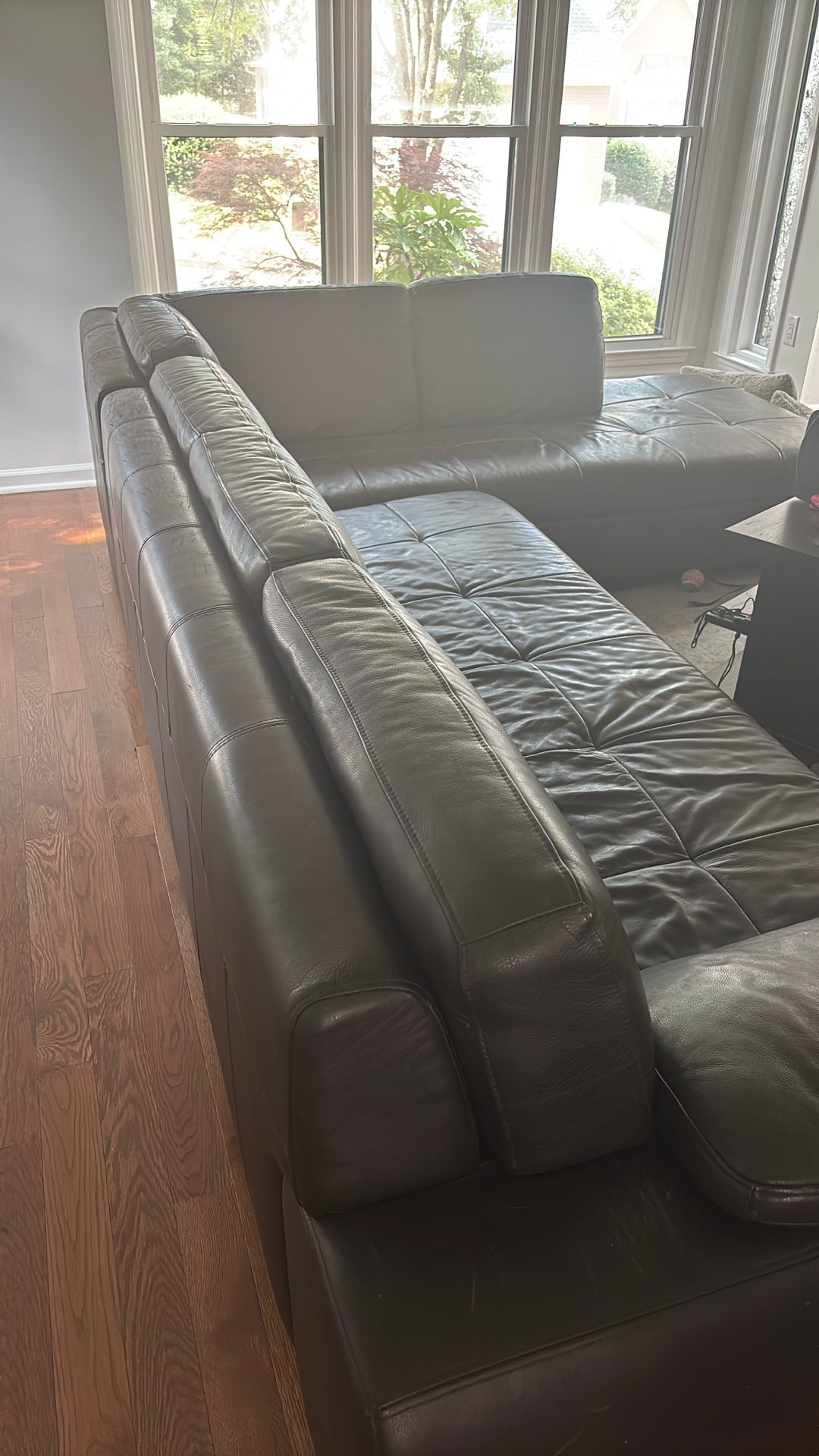 Black Leather Sectional