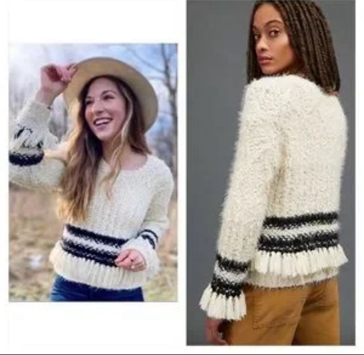 Anthropologie Amadi Cora fringed sweater XS gently pre owned