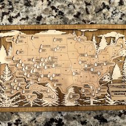 National Parks Travel Map - Shelf Decor - Gift from Family - USA Travel Map - Anniversary Gift - Gift for Hikers - Grand Canyon - Outdoors