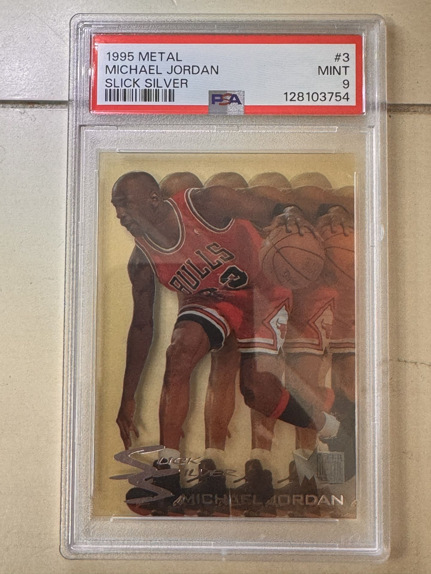 1995 Metal Michael Jordan Slick Silver #3 PSA 9