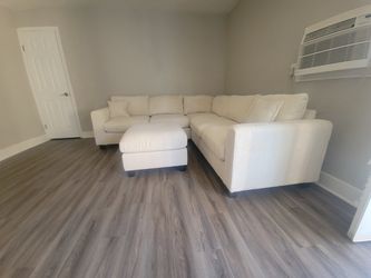 New 99x99 corduroy sectional couch with ottoman / free delivery