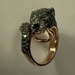 14 K Rose Gold And Black Diamonds, EFFY Women’s Ring 