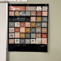 Boho Classroom Calendar, Neutral Color Calendar, Office Calendar