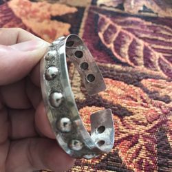 Real Silver American Indian Style Cuff Bracelet 