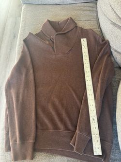 Brown Shawl Collar Button Pullover Sweatshirt