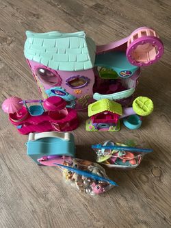 Vintage Littlest Pet Shop + Puppy in My Pocket Lot – 25 Pets & 4 Playsets