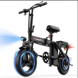 Pikabike Z6 BIKE | Peak 1200W | 25MPH | 14" Pneumatic Tires | 22-40 Mile Range | Rear Disc Brake I Foldable I Two Seats