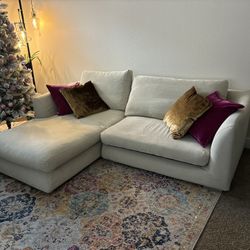 86” Cream 2 Piece Couch 