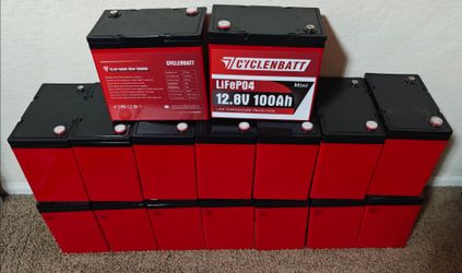 BRAND NEW - huge 19.2kWH. 16x 12volt, 100ah lifepo4 batteries.  Lithium iron phosphate solar batteries for off grid.