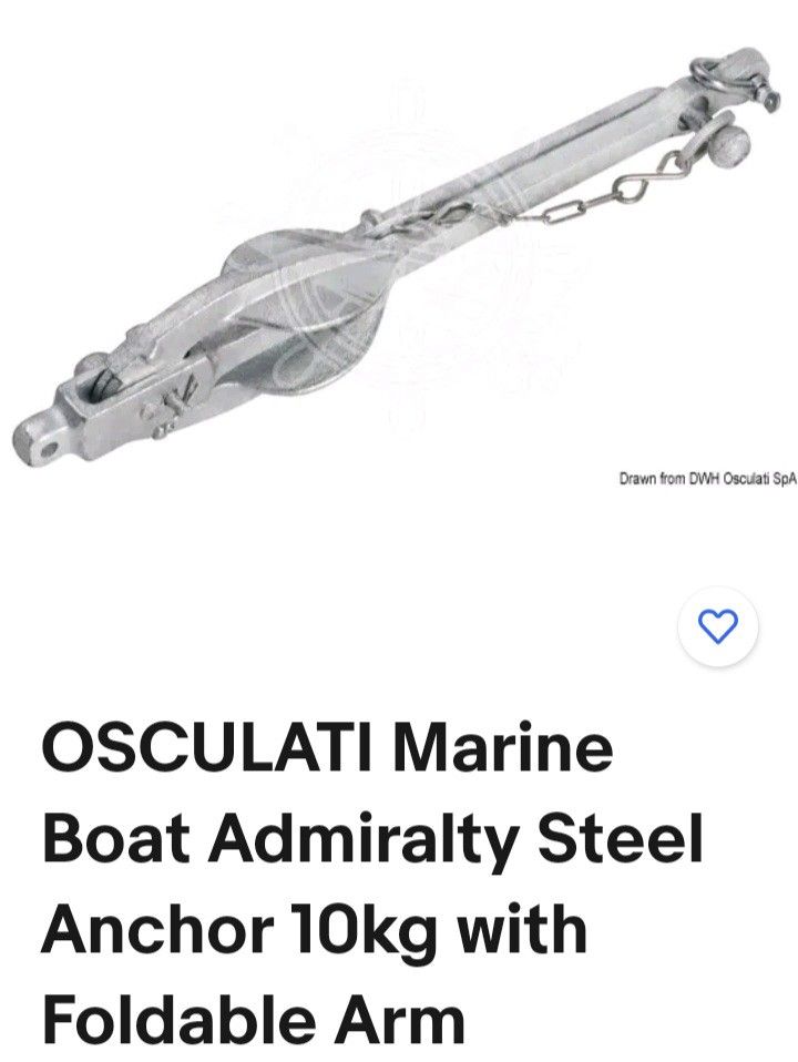 Reduced  Again! Must GO!Any Offer Considered! Osculati Galvanized Marine Anchor