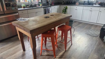 Butcher block table