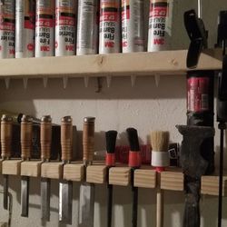 Custom Storage Rack For Calking Gun And Chisel