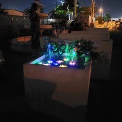 Concrete Large Square Planter or Water Fountain / Cement Backyard Patio Pots Garden Planters / Outdoor Fountains