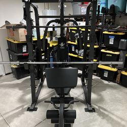 Vesta Fitness Smith Machine 2001 w/Bench Attachment | 230lb Bumpers Weights | 7ft Olympic Bar | Fitness | Gym Equipment | FREE DELIVERY 🚚 