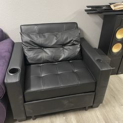 Black Reclining Chair w/ USB & USB-C