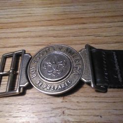 Vintage Boyscout Belt And Buckle