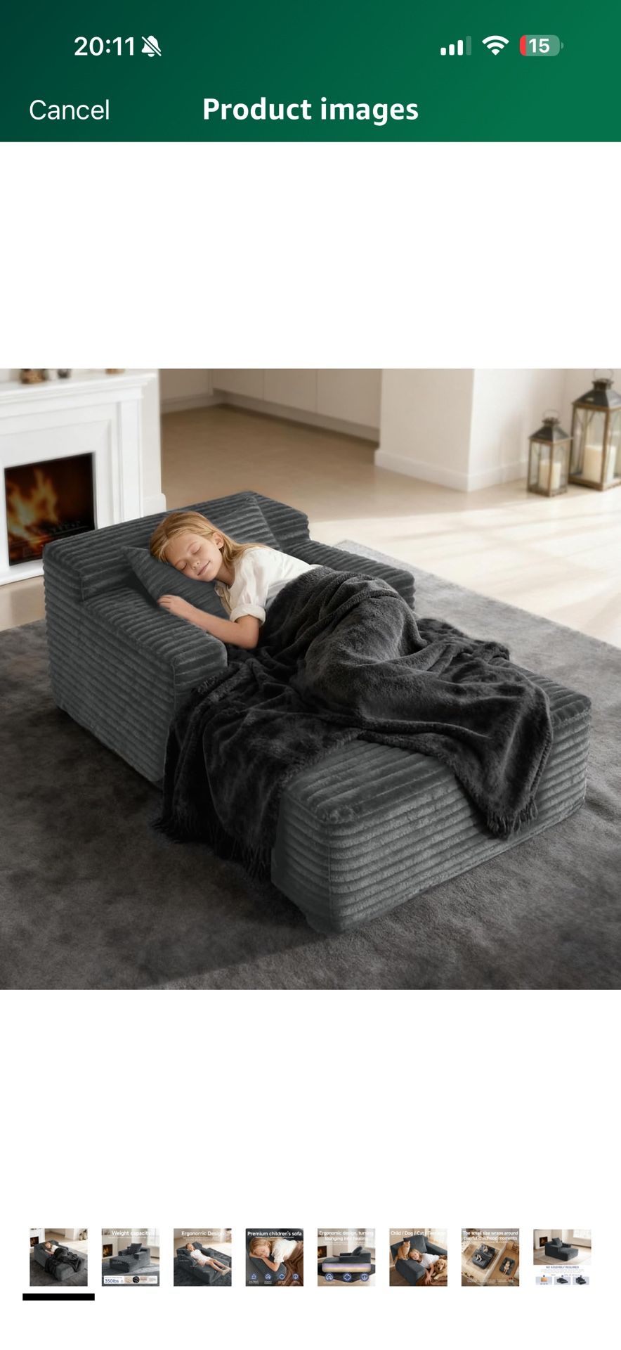 45'' Chaise Lounge Chair Indoor, Corduroy Upholstered Boneless Sofa Bed, Deep Seat Sleeper Couch Reading Chairs, Small Comfy Cloud Sofas Couches for L