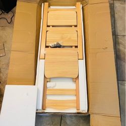 🌟 Wooden Kitchen Bar Stool & 3-Step Ladder Folding Chair - $150 🌟  Pickup Location: Durango and 215  🛠️ Description: Brand new wooden kitchen bar s
