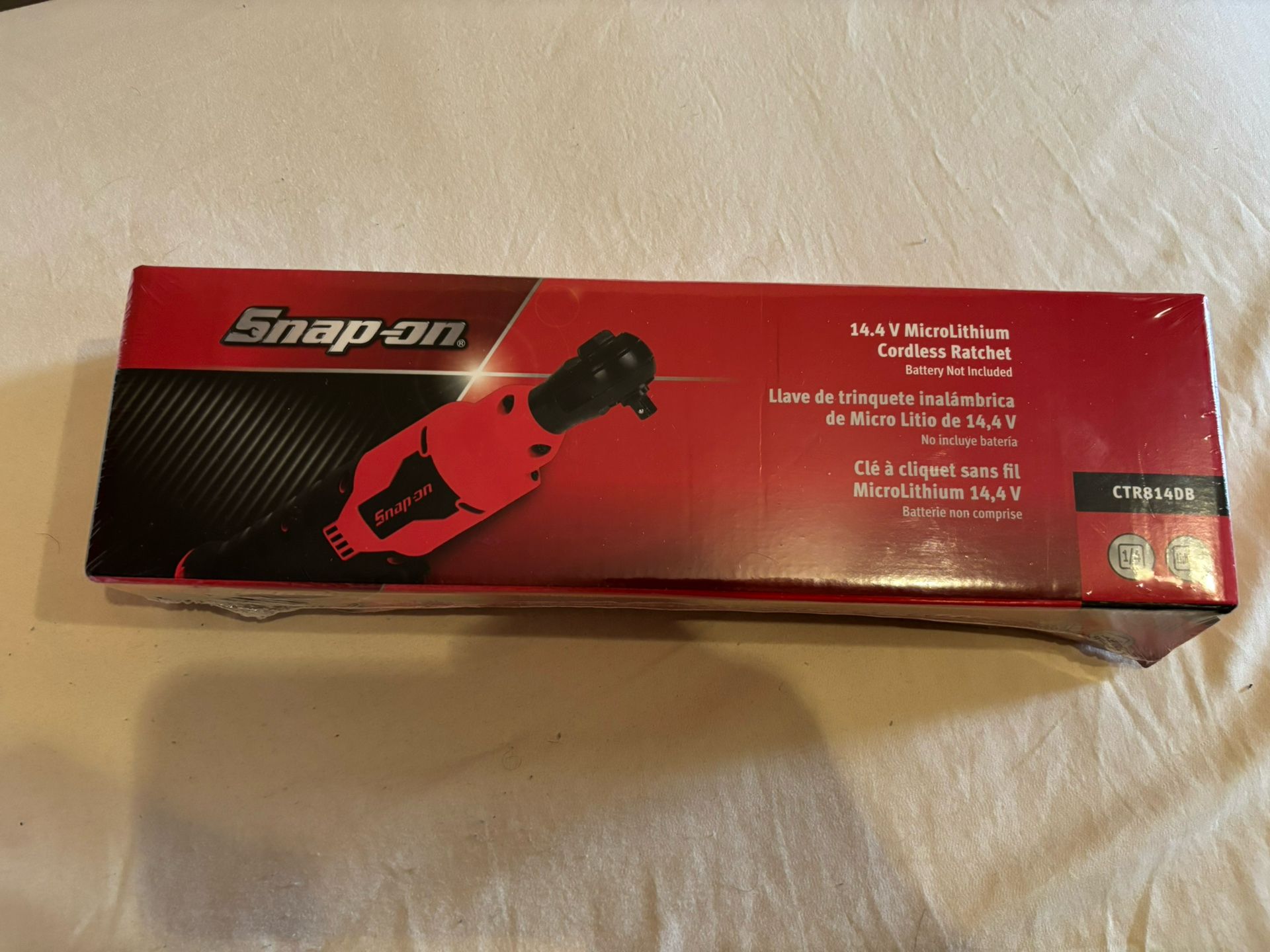 Snap On Tools NEW CTR814DB RED 1/4"dr Brushless 14.4v Cordless Ratchet Tool Only