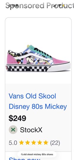 Old Skool Mickey 80s Vans Mens Size 12