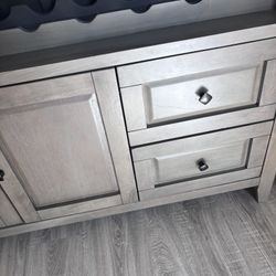 55 Inch Sidebar Cabinet Buffet W/ Wine Rack~