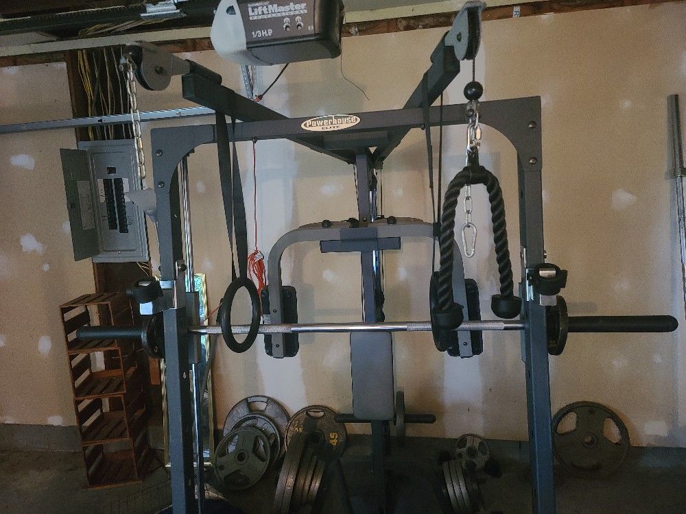 Smith Machine And Accessories Along With Incline Bench