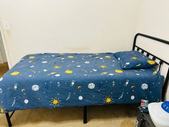 Twin Bed with Mattress & Bedding – Complete Set