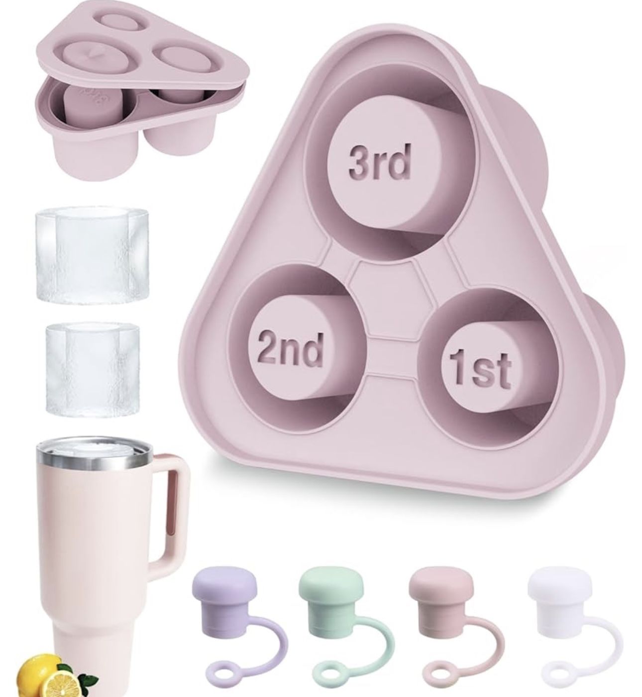 Tumbler Cup 3 Piece Tier Silicon Ice Mold Purple
