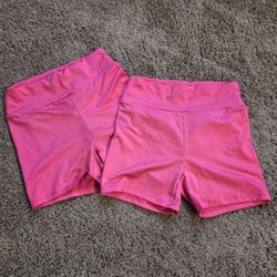 Shein Pink Scrunch Back Booty Shorts 2 Pack Women’s Size Small