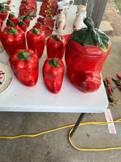 Kitchen decor red chili peppers