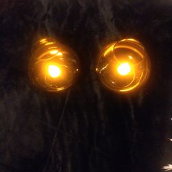 2 Brown Glass Candle Holders