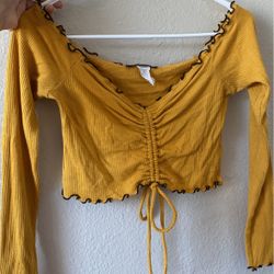 yellow crop top ( size small ) 