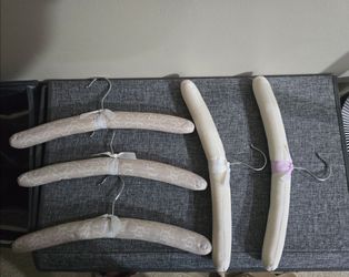 Padded Fabric Clothes Hangers Set of 5