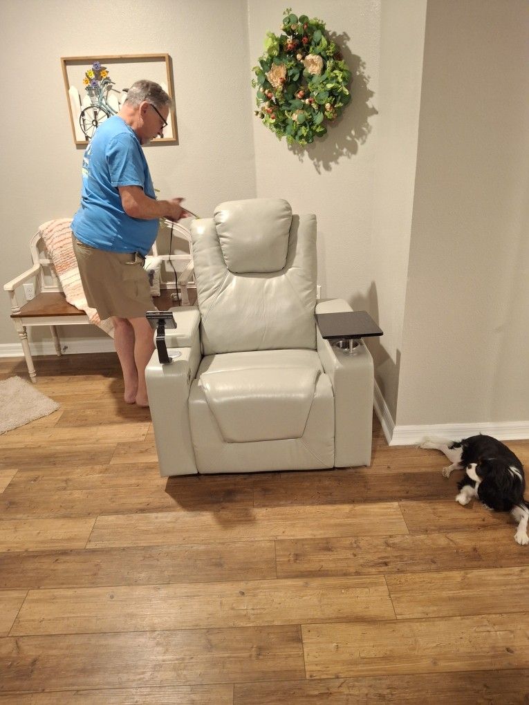 Leather Rocker Recliner Electric Bluetooth Enable