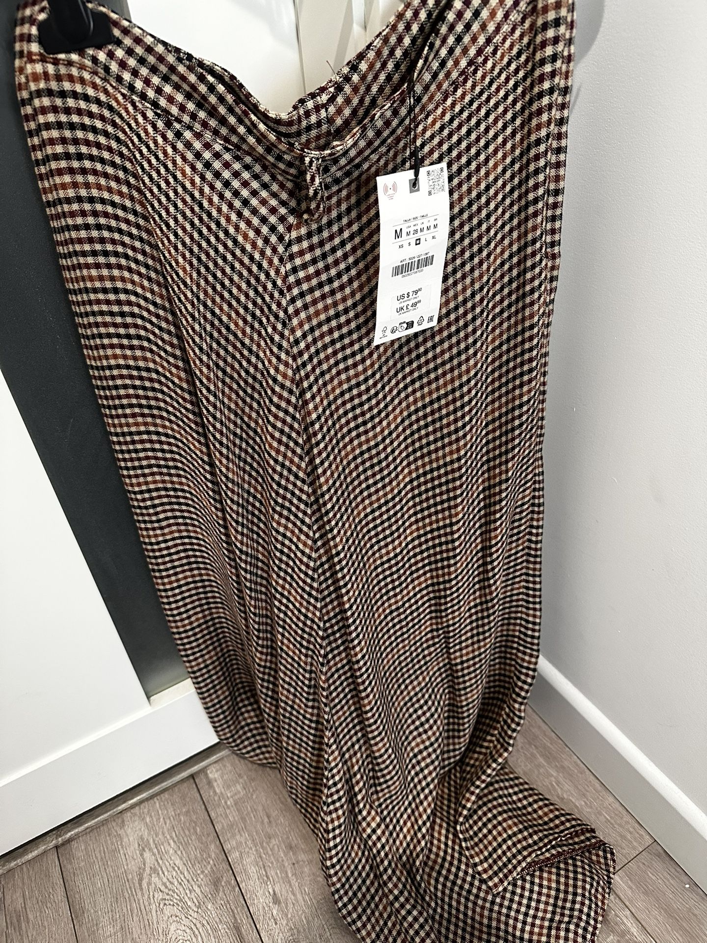 Zara Plaid Skirt With Belt