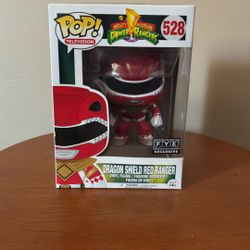 Funko Pop Power Rangers Dragon Shield Red Ranger #528 FYE Exc Figure