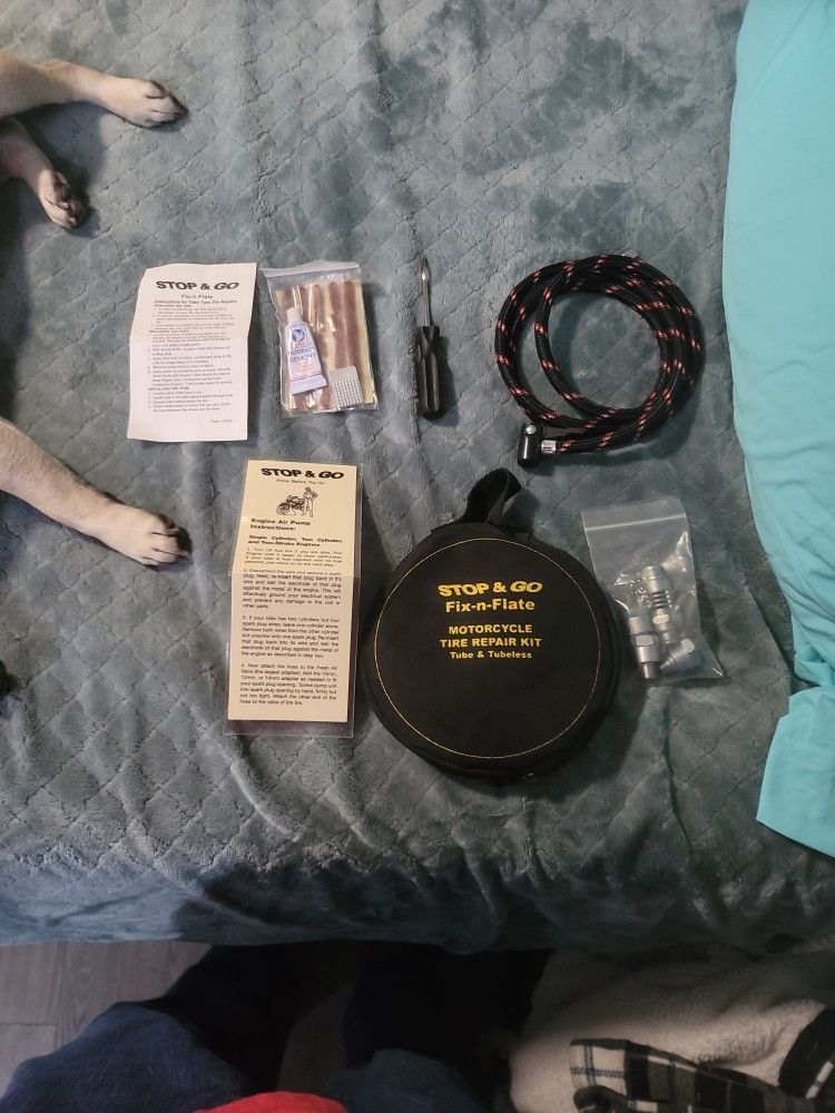 Motorcycle Tire Repair Kit And Inflate 