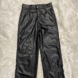 Black Faux Leather Pants