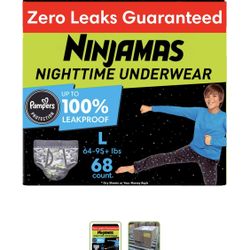 Ninjamas Nighttime Underwear Size L $35