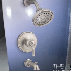 Worth 1-Handle 3-Spray Tub and Shower Faucet in Vibrant Brushed Nickel (Valve Included)