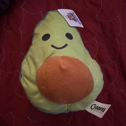 GOFFA Happy Avocado Plush approx. 7" plush toy  Care Instructions: Clean surface with mild soap and water. Allow product to air dry and then brush lig