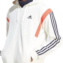  Adidas COLORBLOCK Sportswear FULL-ZIP HOODIE Off White Color Men’s IP2235 Sz XL