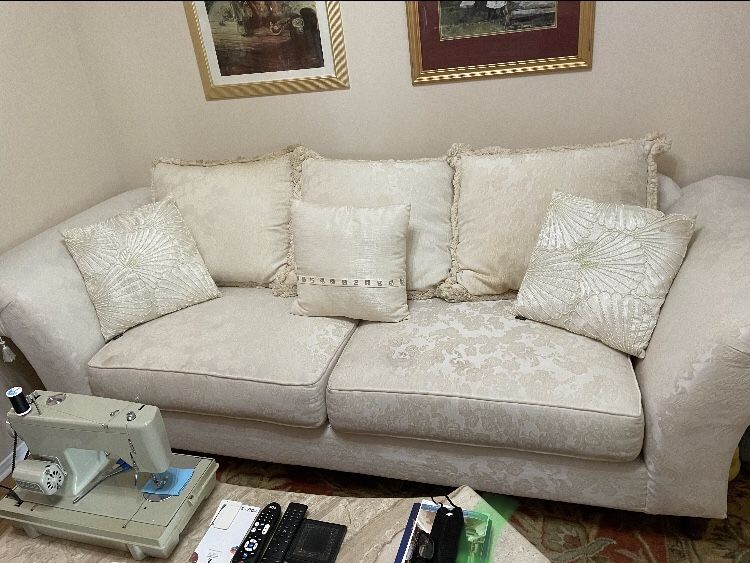 Completely White Sofa Pillows Included 