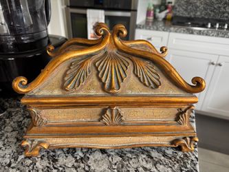 Ornate Gold & Bronze Jewelry or Keepsake Box
