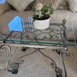 Glass Decorative, Rod, Iron, Accent Tables Detailed