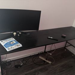 6ft long black desk