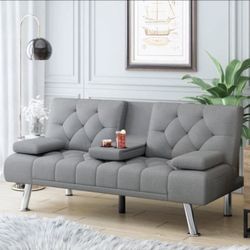 Light Gray Convertible Sofa Bed
